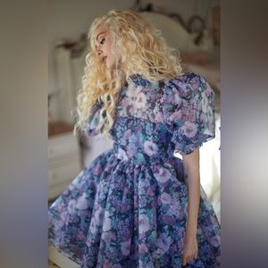 Selkie Nirvana Royal Puff Dress 🦋